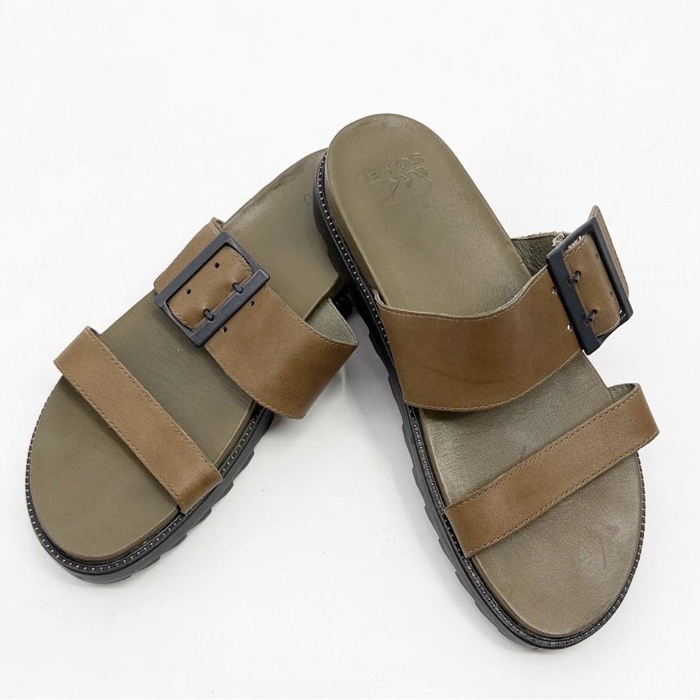 Sorel Roaming Slides with Buckles Olive Green size 9